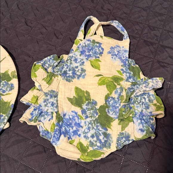 Angel Dear Blue and Green Floral Kids Matching Set - Picture 3 of 4